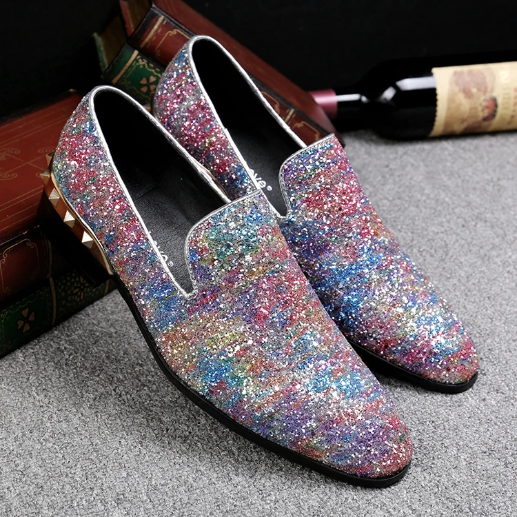 Partie Véritable Chaussures Robe À Mariage La Oxford Mode Hommes 3 1 Shinny De Italie Main Mocassins 2018 2 Nouveau Glitter Cuir aqSxIOxw