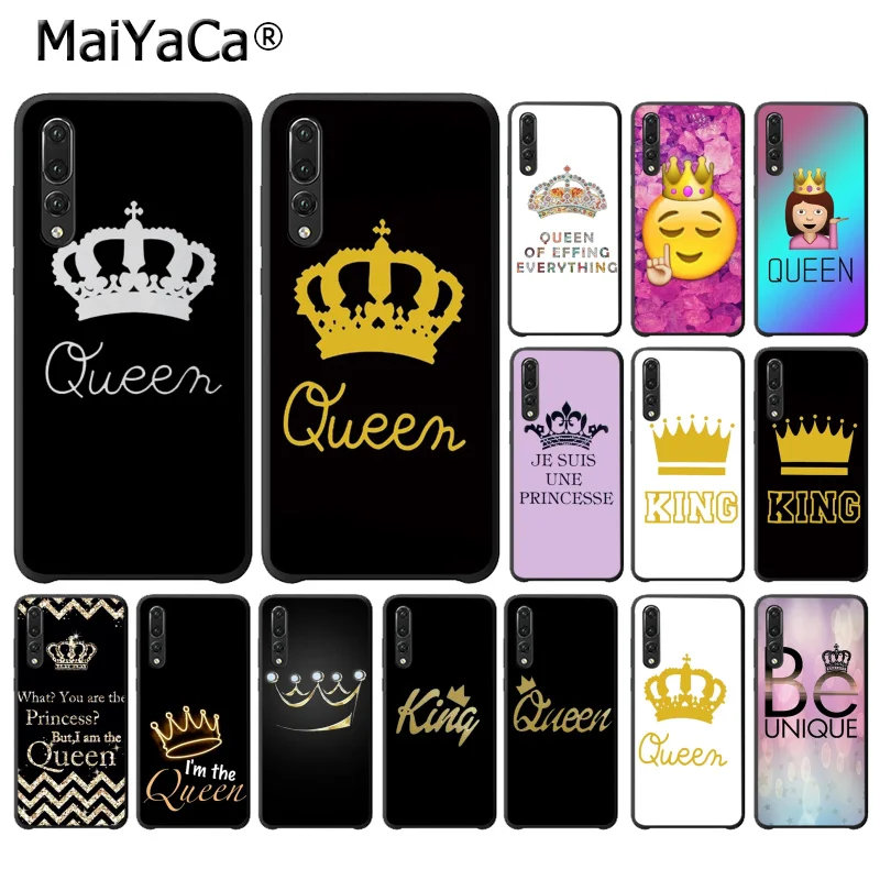 Best MaiYaCa Princess Queen King crown TPU Soft Phone Case for Huawei P20Lite P30Pro P Smart Y5 Y6 Honor8A 8C 10i Nova3 Mate20Lite