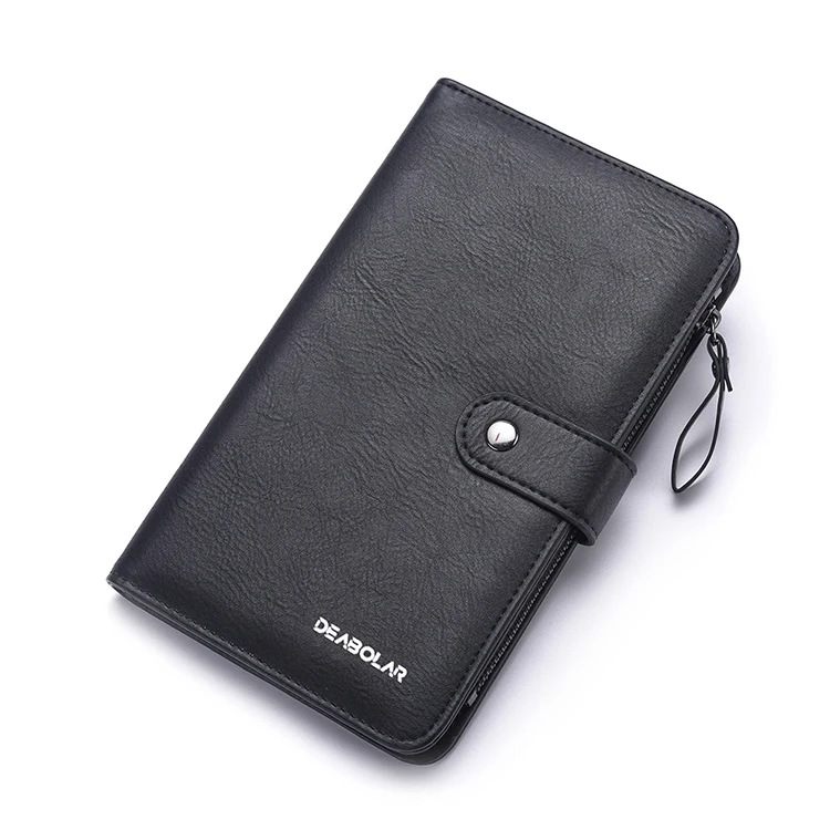 

Solid PU Leather Wallets Women Simple Clutch Hasp Wallet with Phone Case Ladies Zipper Cash Coin Purse Multi Credit Card Holder