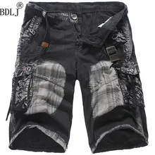 BDLJ мужские шорты Карго горячая распродажа Повседневная камуфляжная летняя брендовая одежда хлопок мужская мода армейские рабочие шорты для мужчин