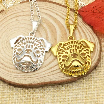 

LPHZQH Wholesale Fashion Brussels Griffon Pendant Necklace Cute Pet Puppy Dog Jewelry Women Chain Necklace Gold Color