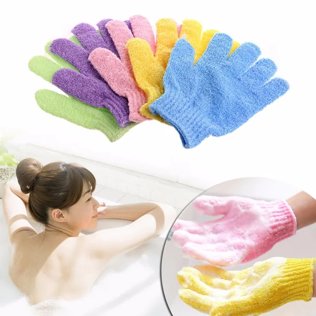 Best Price YAS    1Pc Shower Bath Glove Exfoliating Wash Skin Spa Massage Body Back Scrub Scrubber Pro