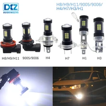 DXZ 1X led автоматическое Противотуманные фары лампы h1 h3 h4 h7 h8/H11/H9 9005/HB3 9006/HB4 12 v светодиодные дневные ходовые огни 3030 белый 6000 K аксессуары