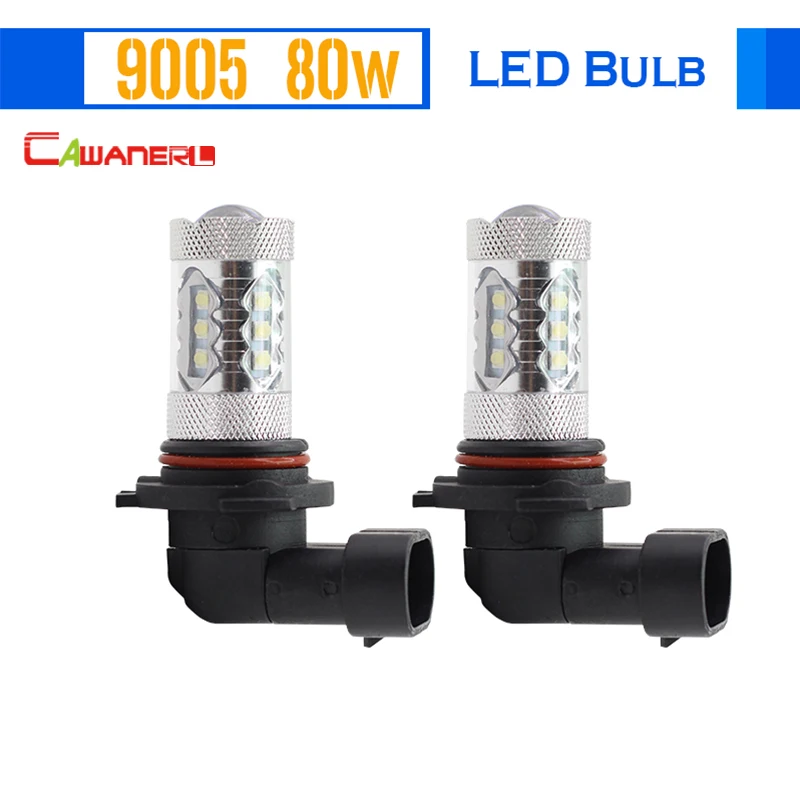 Cawanerl 1 пара 80 Вт Автомобильные светодиодные лампы 1800LM белый 6000 К 9005 HB3 H10 для авто