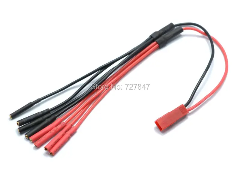 

RC JST to 2.0mm bullet Plug Connector 1 to 4 Wire Multistar ESC Power Breakout Cable for Multirotor Quadcopter ESC Power System