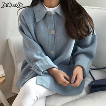 DICLOUD, винтажные короткие вязанные свитера, женский модный свитер большого размера, женские зимние пальто, женские дизайнерские Топы Harajuku, новинка