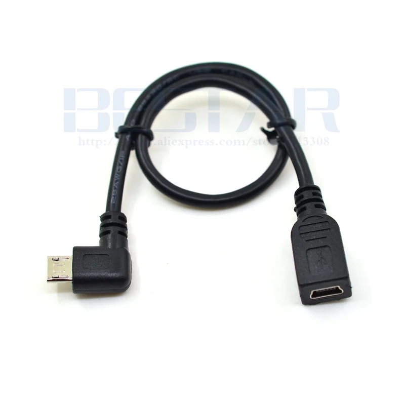 25 см Mini USB Тип B разъем к Micro 5 Pin 90 градусов прямоугольный конвертер OTG адаптер