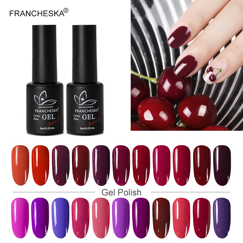 

Francheska 8ml UV Gel Nail Polish Color Gel Varnish Soak Off UV Led Nail Art Laquer Semi Permanent All for manicure Gel Polish