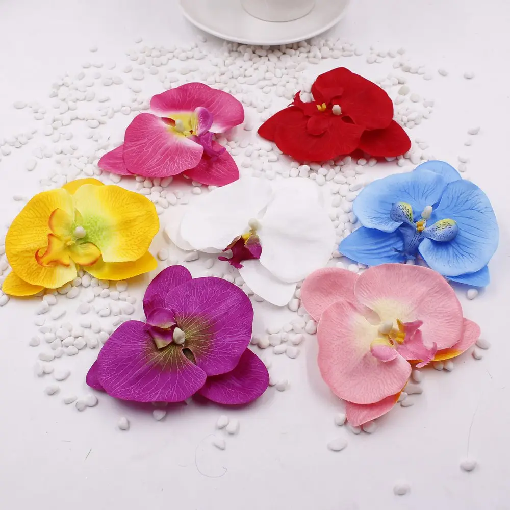 

10CM Big 20pcs/lot Silk Artificial Orchid Flower For Home Wedding Party Decoration Cymbidium Scrapbooking Supplies Orchis Plants