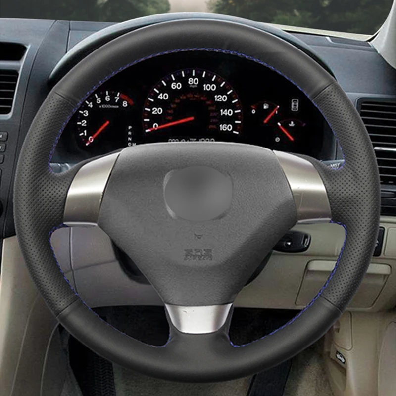 Ручная швейная черная искусственная кожа ПУ Чехлы рулевого колеса автомобиля для Honda Accord 7 купе 2003-2007(3-спица