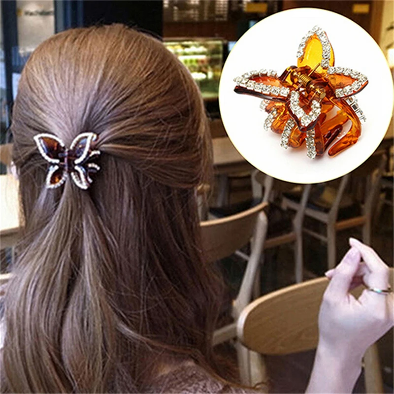 

Lovely Rhinestone hairpins Crab claw clip Retro Mini Butterfly Headband hairpin Women's Hair Accessories
