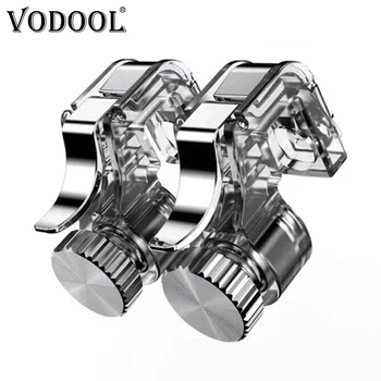 

VODOOL 2Pcs Mobile Phone Game Fire Button Metal Trigger For PUBG Mobile Gaming L1 R1 Aim Key Shooter Controller Joystick Gamepad