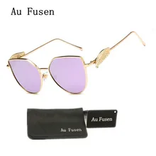 Diseñador de moda marca Mujeres Del Ojo de Gato gafas de Sol Marea Ala del Ángel Recubrimiento UV400 gafas Gafas de Sol Gafas De Sol Feminino mujer