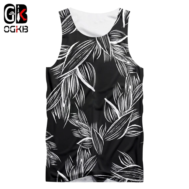 OGKB-Camiseta sin mangas 3D para hombre, camisetas sin mangas con estampado de hojas del bosque, camisetas informales de talla grande, chaleco de primavera OGKB-Camiseta sin mangas 3D para hombre, camisetas sin mangas con estampado de hojas del bosque, camisetas informales de talla grande, chaleco de primavera