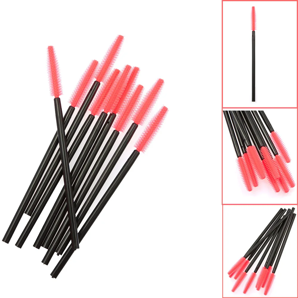 

Professional 50Pcs Makeup Mascara Wand Applicator Kit Mini Silicone Head Eyelash Brush Eye Lash Brush Makeup Eye Brush Tools