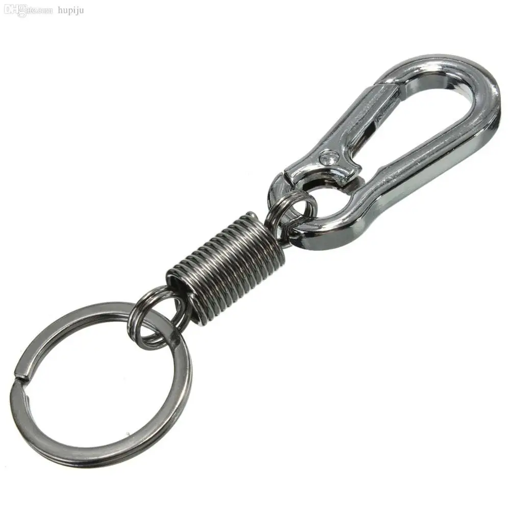 

Wholesale-High Quality Stainless Steel Hanging Retractable Keyring Gourd Buckle Carabiner Keychain Waist Belt Clip Buckle