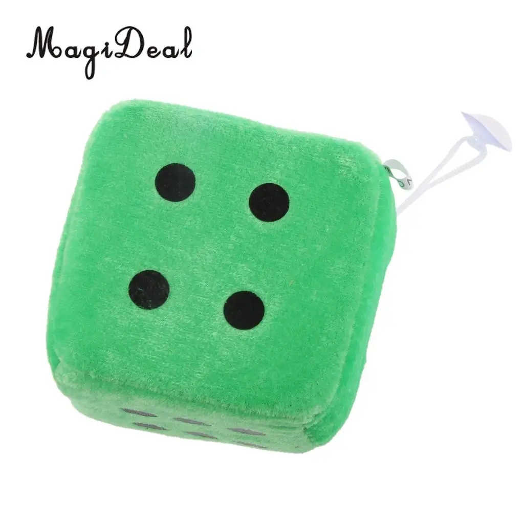 MagiDeal 4 Inch Plush Dice Car/Window Hanger Soft Stuffed Toy with Sucker for Window Sticky Decor Party Travel Club Toy 6Colors