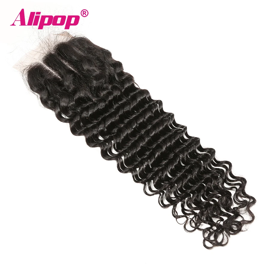 Brazilian Hair Deep Wave 234 Bundles With Closure 5X5 Lace Closure Alipop Remy Hair Vendors Human Hair Bundles With Closure  (8)