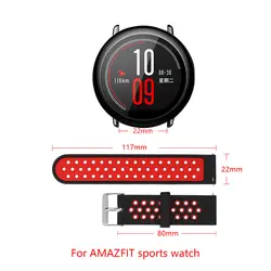 Ширина ремешка 22 мм силиконовый ремешок для AMAZFIT спортивные часы ремешок двухцветная металлическая пряжка AMAZFIT часы Замена ремешка