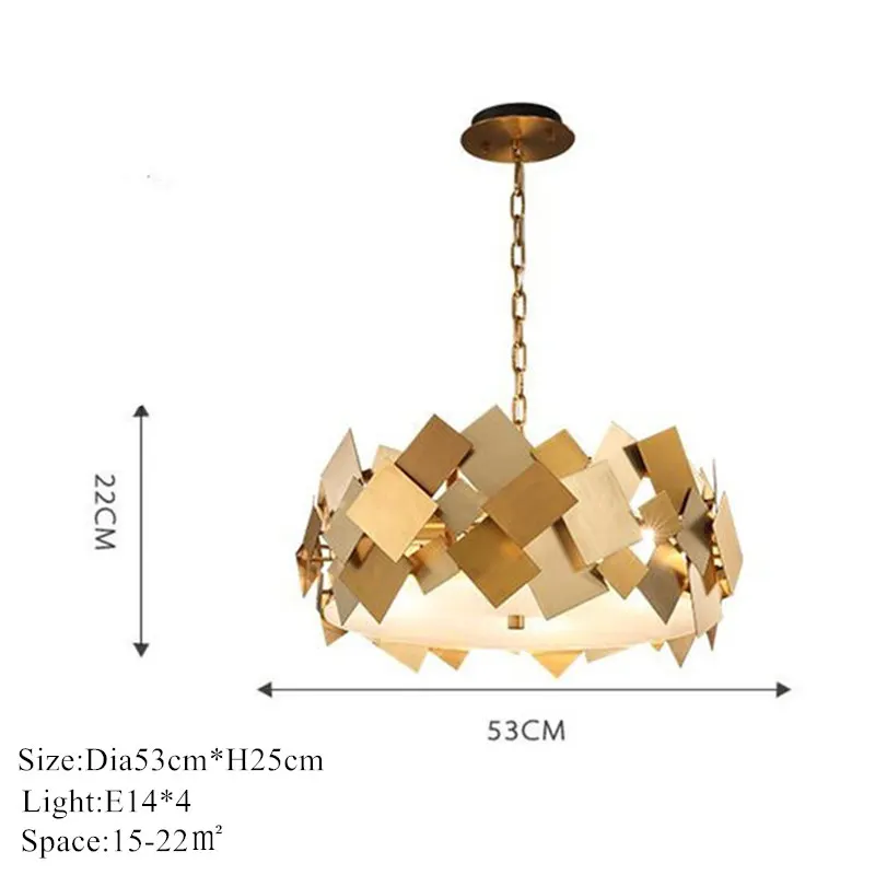 Скандинавский современный Lustre Luminarie Led E14 подвесной светильник вращающаяся стальная подвесная цепь лампы Золотой покер Led Подвесная лампа