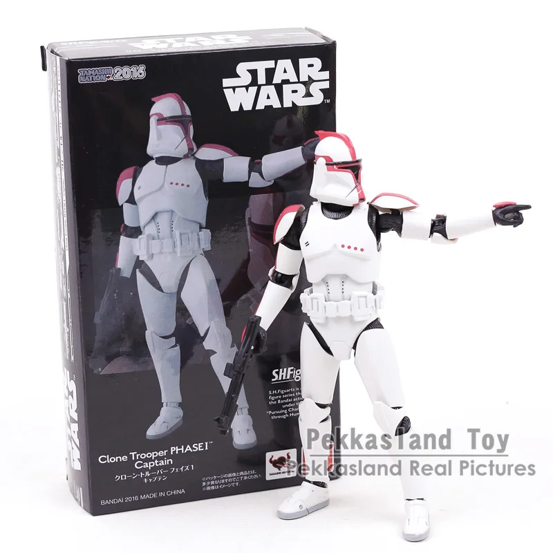 SHF Клон Trooper PHASE II/PHASE I капитан ПВХ фигурка Коллекционная модель игрушки - Цвет: Красный