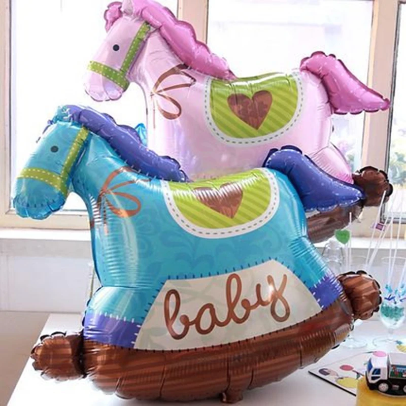 1pc Rocking Horse Balloon, Blue Rocking Horse Balloon, Baby Balloon
