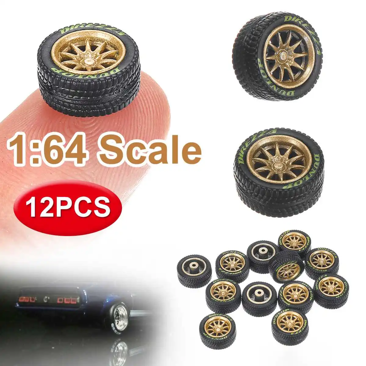 

1:64 Model Modified Tire Diecasts Alloy Wheel Tire Rubber Toy Vehicles Model Of Car Change Accessories