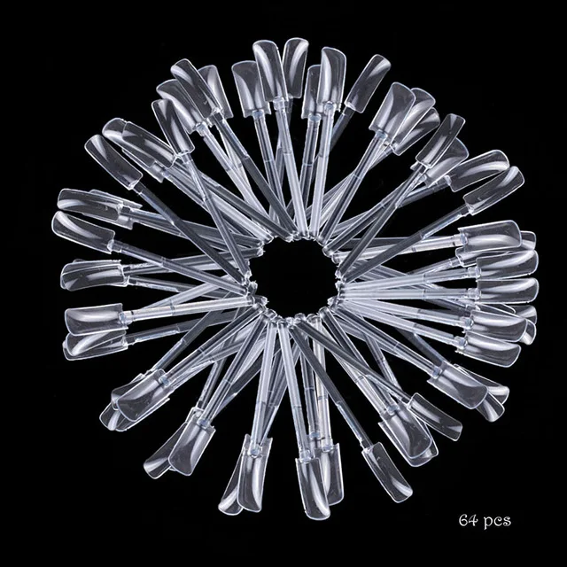 

Finger Angel 64Pcs Clear Nail Art Clear Display Stand Sticks For Practice Tool Nail Polish Display Stick Gel Salon Tool