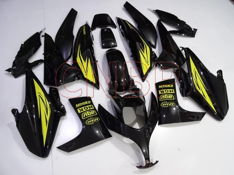 

Abs Fairing TMAX 500 2008 - 2012 Black Yellow Fairings XP 500 2011 Fairing Kits TMAX 500 09 10 no paint