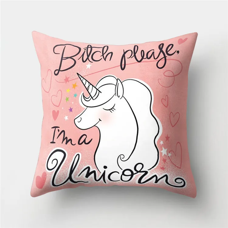 

Cute Cartoon Unicorn Pillow Case White Soft Pillow Throw Pillowcases Home Beddroom Pillows Bedding Set Christmas Pillowcase