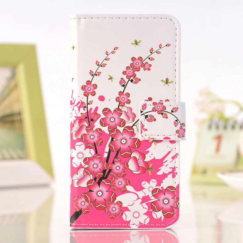 Для apple iphone 8 7 6 6 S Plus X XS MAX XR 5s SE 5 pu кожаный чехол для телефона с бабочками Fly Flower Painted flip Wallet слоты для карт - Цвет: plum blossom