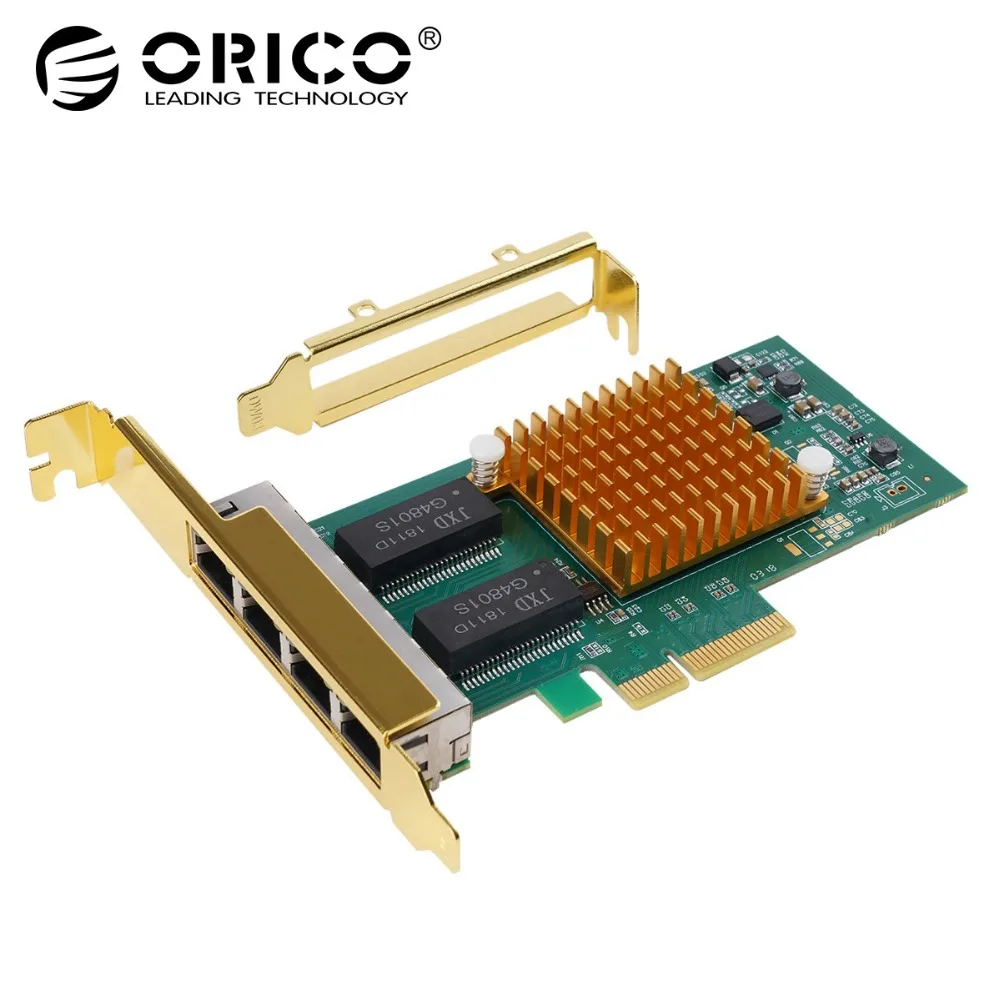 

ORICO 4 Port Network Card Gigabit Ethernet PCI-Express Network Card 1000M PCIE RJ45 INTEL I350 Chip Lan Adapter For PC Desktop