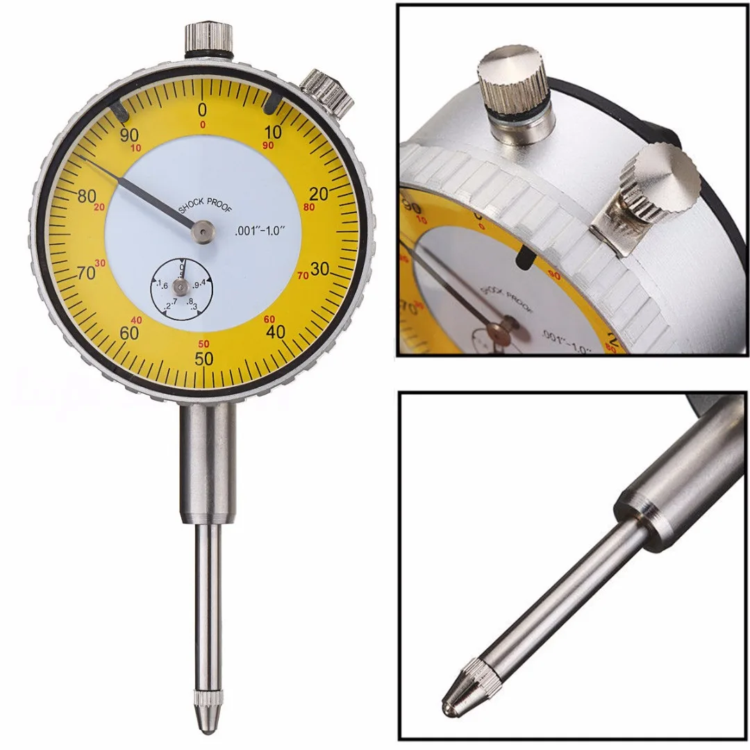 0.001"-1.0" Precision Dial Test Indicator Mayitr Portable Lever Gauge Meter Measuring Tool For Shaft Runout Thrust Gear Backlash