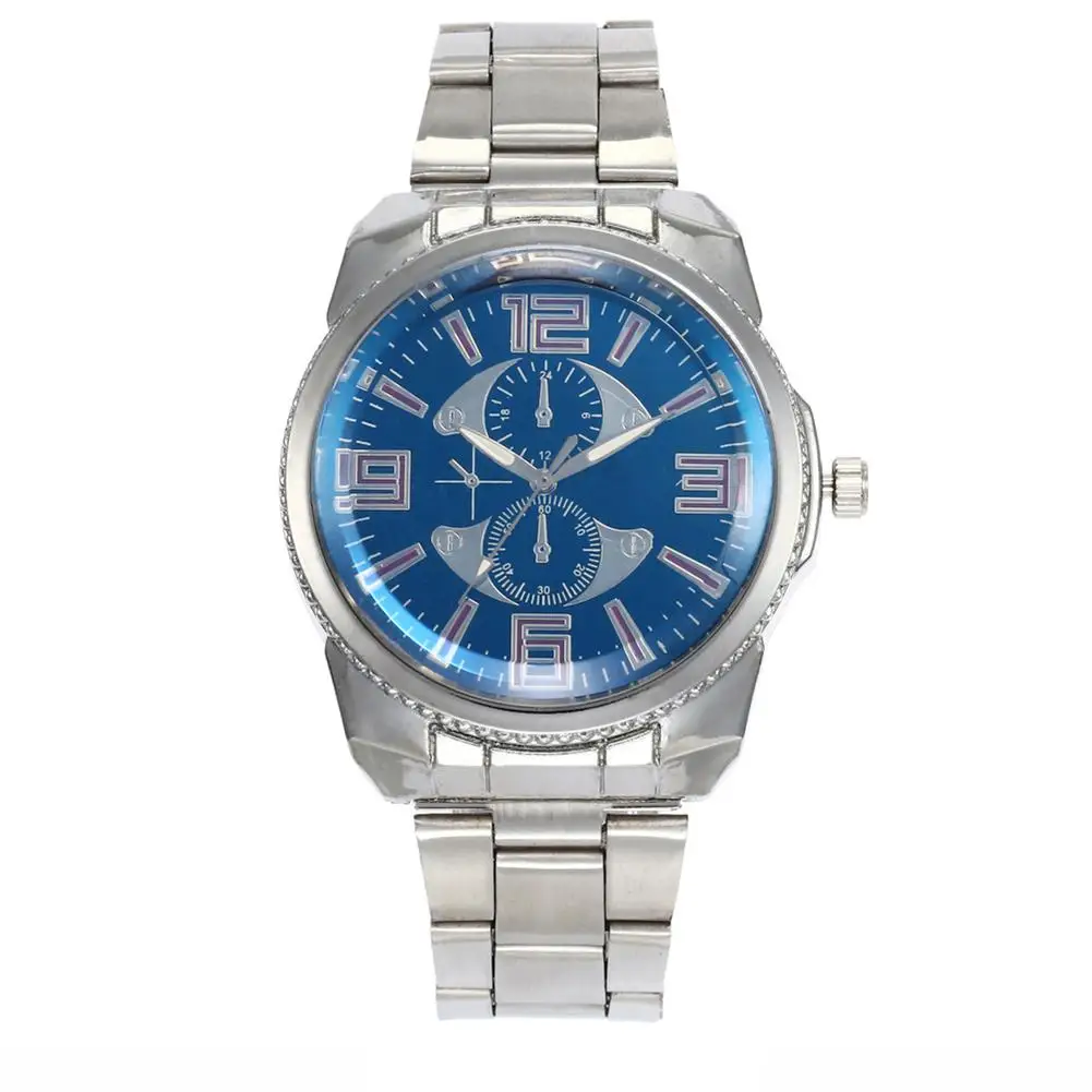 

Trendy Men's Alloy Wrist Band Round Dial Precise Quartz Movement Business Watch