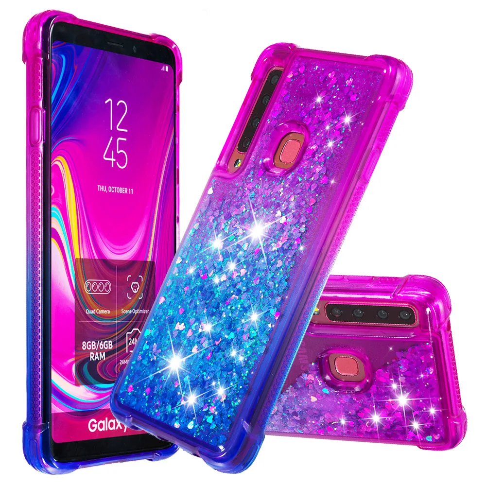 

Gradient Glitter Liquid Case For Samsung Galaxy A9 2018 A920F A920 SM-A920F Coque For Samsung A9 2018 Dynamic Quicksand Cover