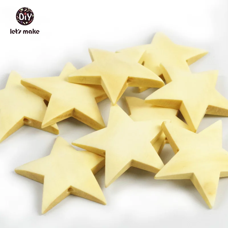 Let's Make 100pcs 40mm Romatic Style Wood Star Chipboard Fashion Home Decorations DIY pendant Christmas Party Scrapbooking | Мать и