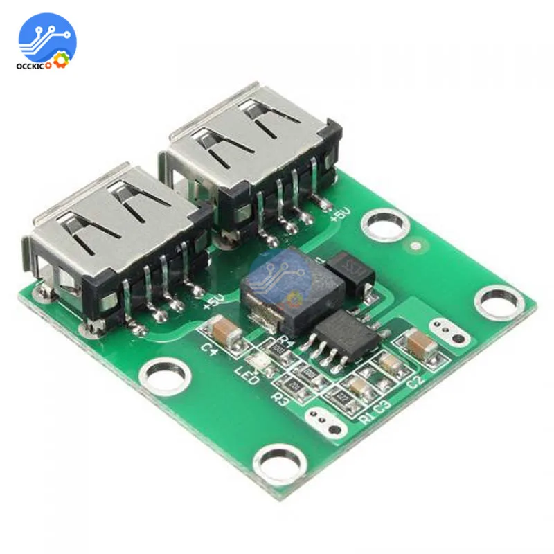 Двойной USB понижающая плата для зарядки DC 6 24V до 5 2 V 3A преобразовывает зарядное