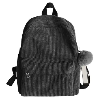 

Velvet Backpack Female Wild Hair Ball Small Backpack Sleek Minimalist Bag Travel Bag