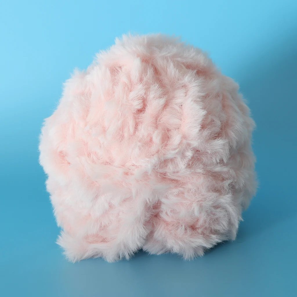 3 Pieces 32 Meters Soft Hand Knitting Artificial Fur Yarn Warm Baby Yarn 14mm Wide for Shawls Scarves Caps