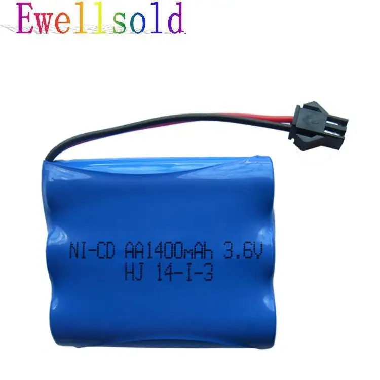 

Ewellsold 3.6v 1400mAh Ni-CD battery for RC car RC toys RC tank RC boat 2pcs