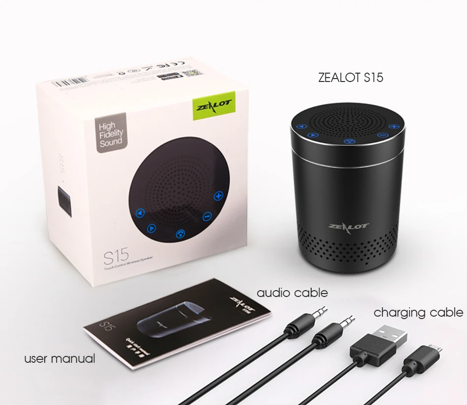 ZEALOT S15 мощный бас Bluetooth колонка Беспроводная стерео сабвуфер с