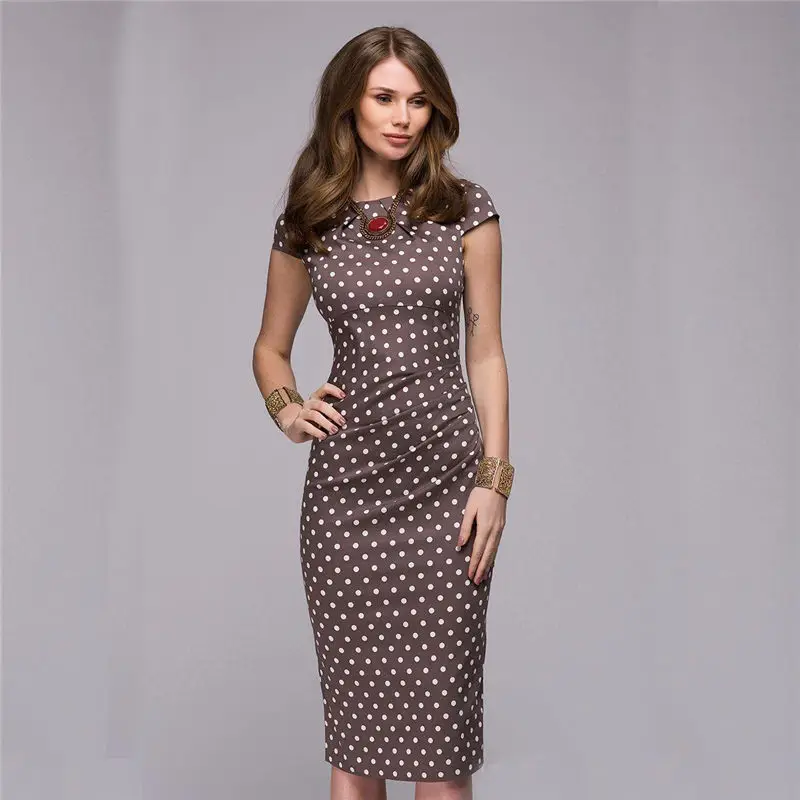 Summer font b Dress b font 2018 Women Elegant font b Vintage b font Polka Dot