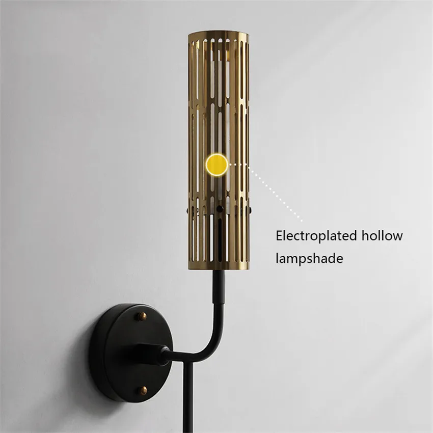 Nordic Ins Wall Lamp LED Wall Sconces Bedside Living Room Aisle Bedside Bedroom Bathroom Lamp Iron Wall Sconce Light Fixture