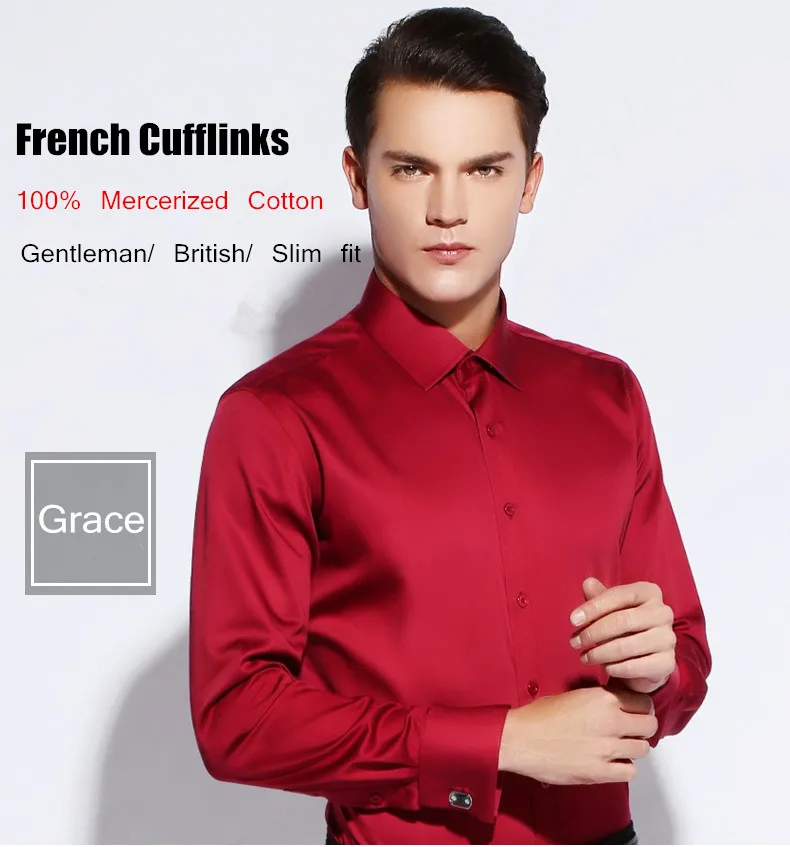 Высокое качество Британский длинный рукав мужские хлопковые рубашки приталенные мужские французские запонки для рубашки белая мужская одежда CAIZIYIJI
