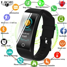 LIGE Smart Bracelet IP68 Waterproof sport Watch Heart Rate Blood Pressure Pedometer Wristband Fitness Tracker For Android ios