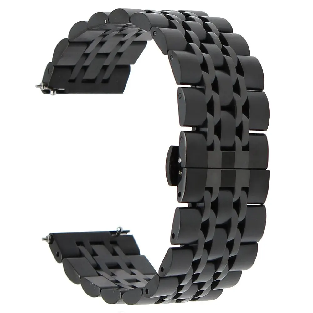 Gear S3 Frontier ремешок для samsung Galaxy watch 46 мм ремешок 22 мм браслет из нержавеющей стали huawei watch GT ремешок gear S 3 46 мм - Цвет ремешка: black