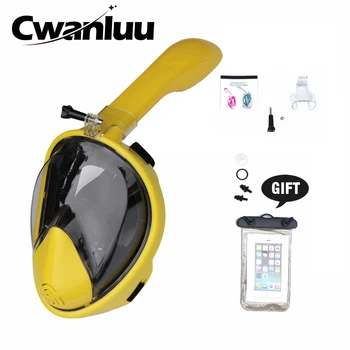 

2019 New Underwater Anti-Fog Full Face Scuba Diving Mask Snorkeling Set Respiratory masks Safe Swimming Mask for Kids Adult