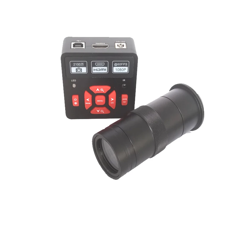 

For electronic PCB Phone repair 21MP 1080P digital video microscope camera +8X-130X C-Mount magnification zoom lens OBS Studio