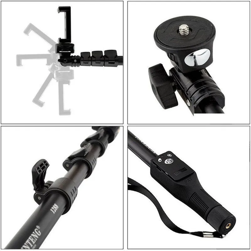 Tripod 4 In 1 Yunteng 1288 Bluetooth Extendable Selfie Stick Handheld Yt-1288 Monopod for Xiaomi Yi Gopro Sj4000 Iphone Camera