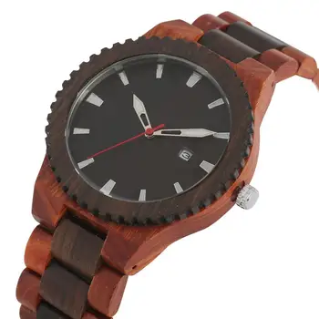 

Unique Wooden Watches Men Quartz Watch Handmade Full Wood Wrist Watch Calendar Function Timepieces Clock Male Gifts reloj hombre